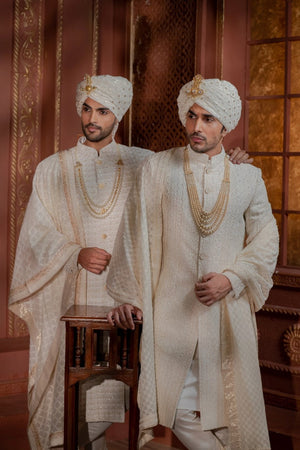 Ivory Vertical Sherwani
