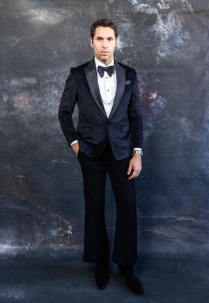 Black Velvet Tuxedo Set