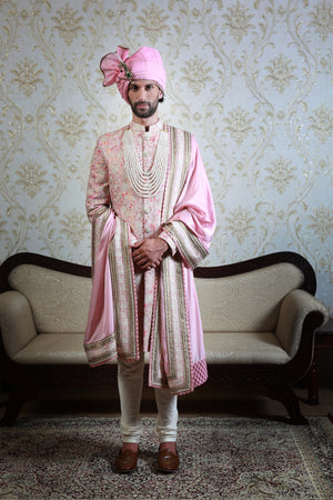 Pink Sonmarg Sherwani
