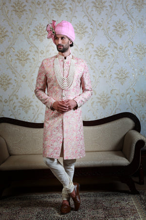 Pink Sonmarg Sherwani