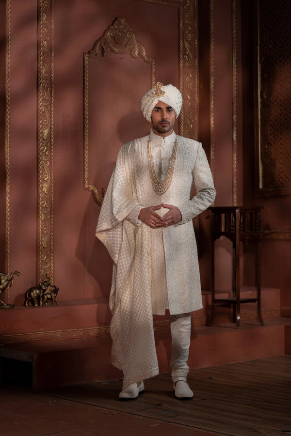 Ivory Vertical Sherwani