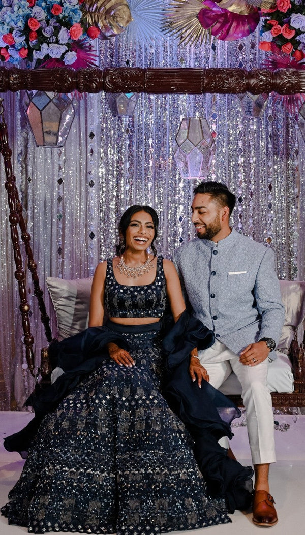 Lavender Garden Indo-Western Jacket Set