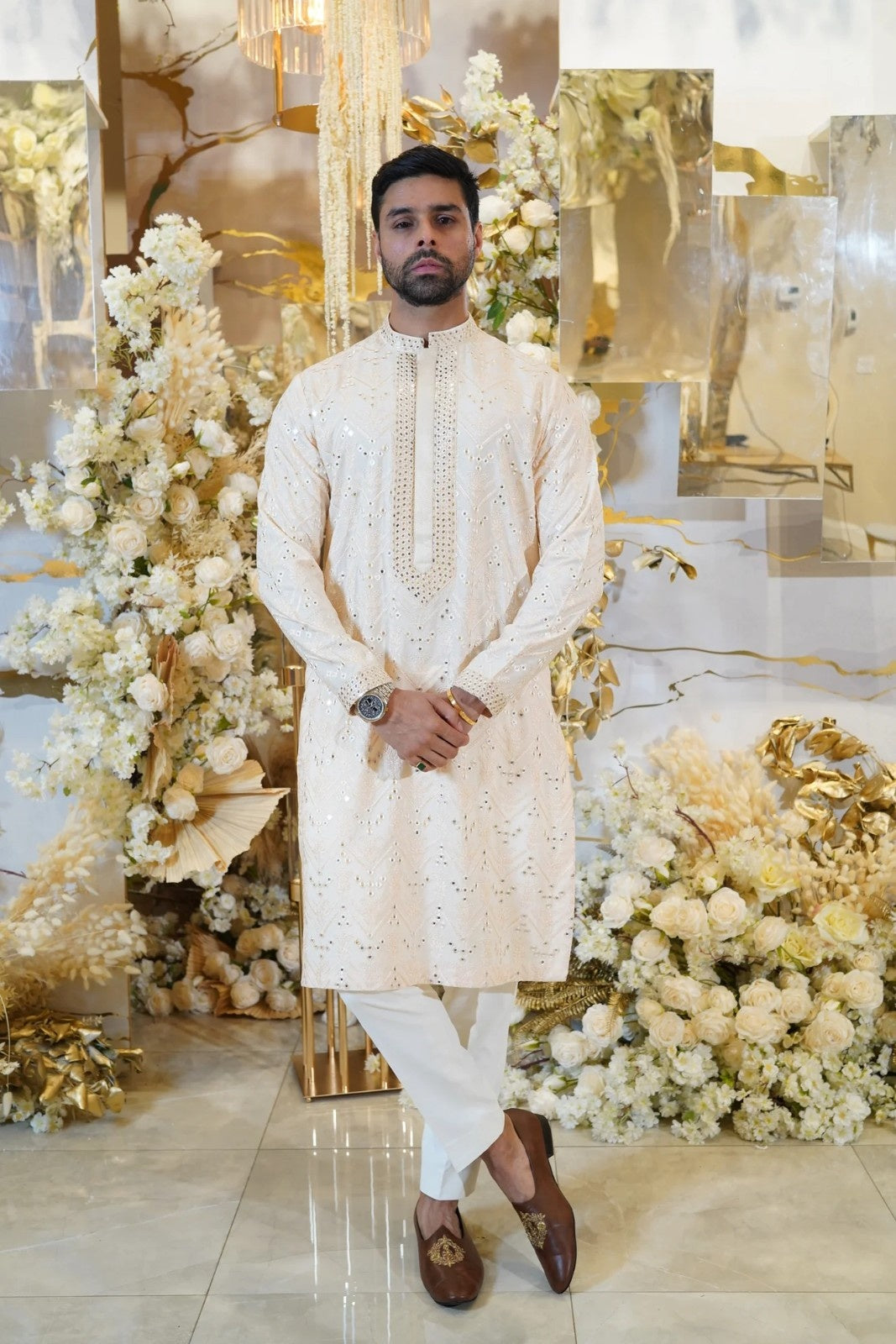 Yellow 3-Panels Kurta
