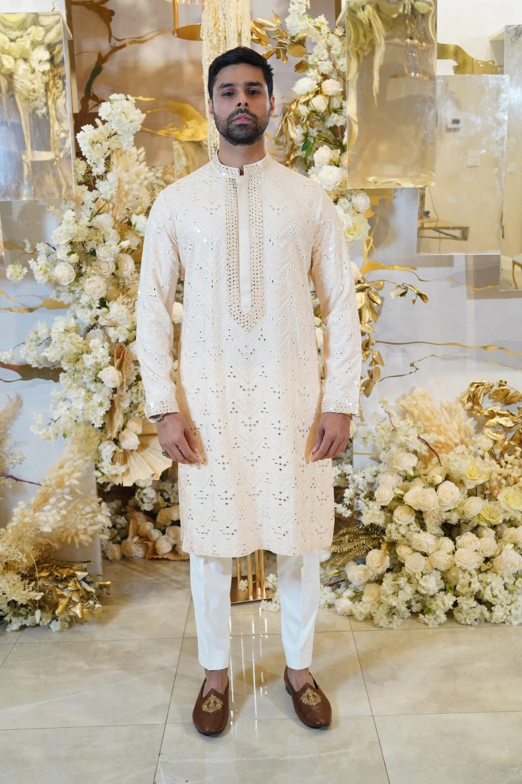 Yellow 3-Panels Kurta