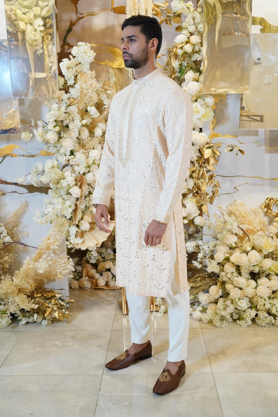 Yellow 3-Panels Kurta