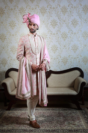 Pink Sonmarg Sherwani