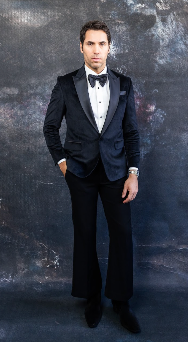 Black Velvet Tuxedo Set