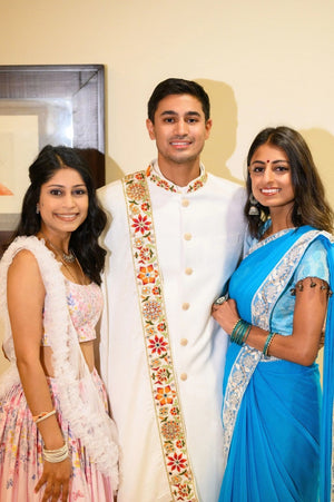 Ivory Radiance Sherwani with Spectrum Shawl