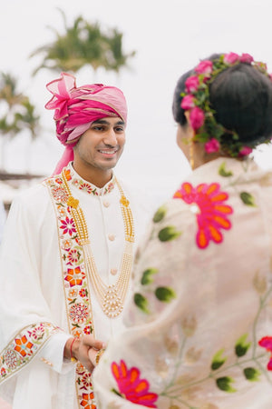Ivory Radiance Sherwani with Spectrum Shawl