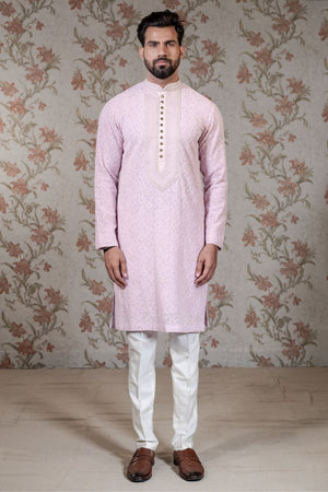 Light Pink Chikan Kurta
