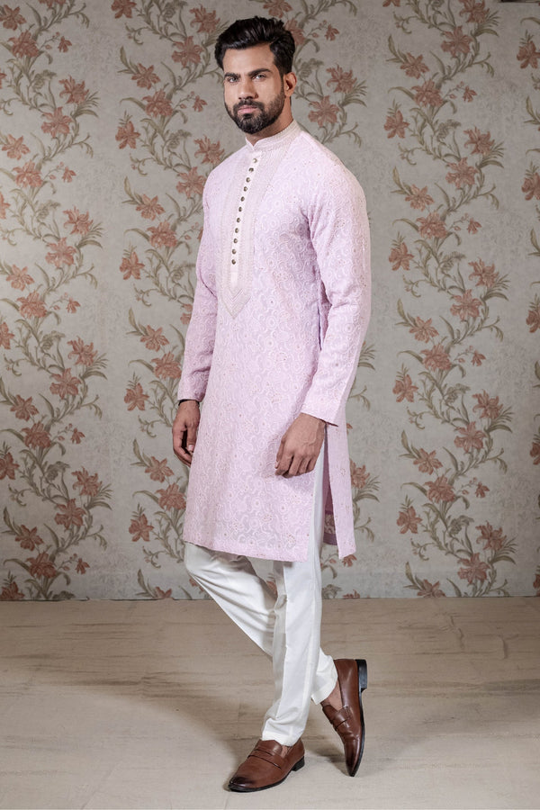 Light Pink Chikan Kurta