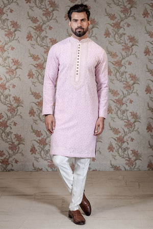 Light Pink Chikan Kurta