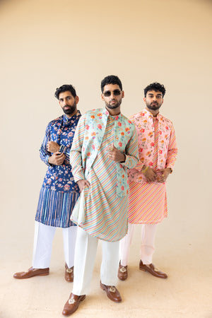 Carnival Bloom Dark Blue Kurta