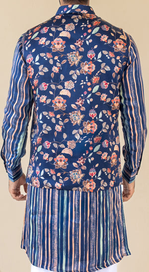 Carnival Bloom Dark Blue Kurta