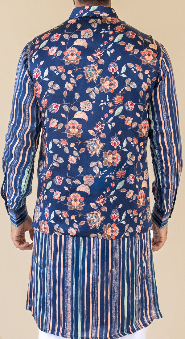 Carnival Bloom Dark Blue Kurta