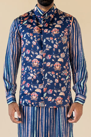 Carnival Bloom Dark Blue Kurta