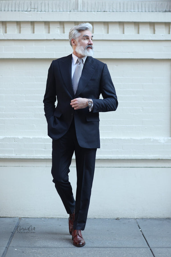 Blue Light Stripes Suit