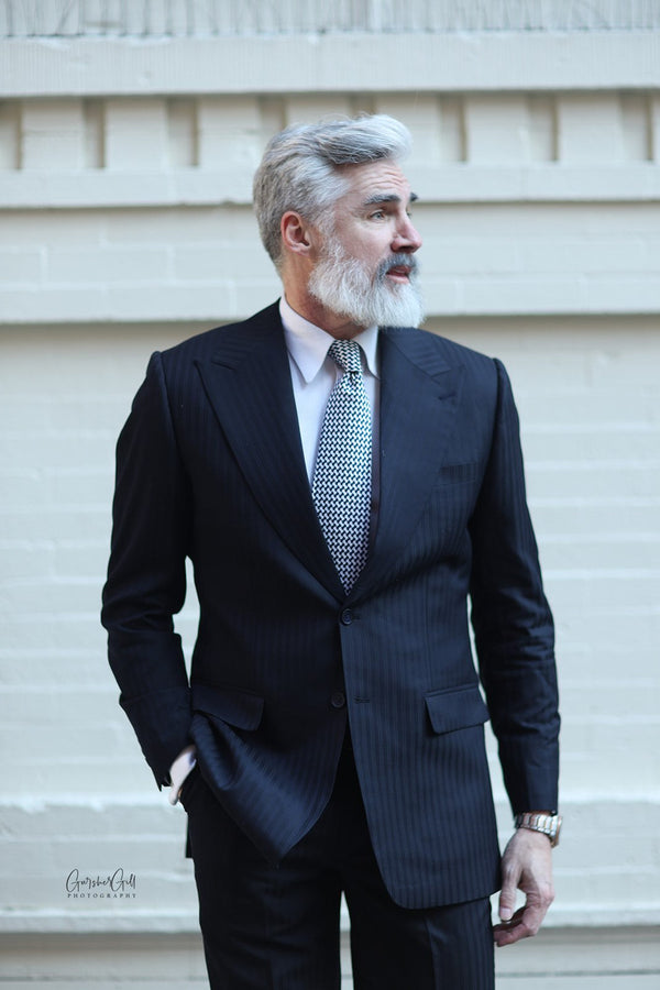 Blue Light Stripes Suit