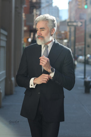 Blue Light Stripes Suit