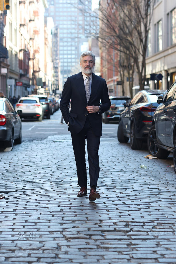 Blue Light Stripes Suit