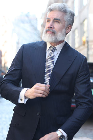 Blue Light Stripes Suit