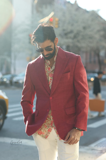 WineBerry Double Matka Silk Jacket Set