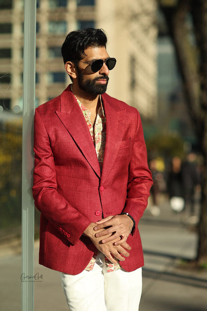 WineBerry Double Matka Silk Jacket Set