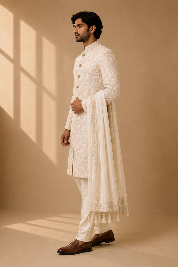 Ivory Rose sherwani additional view
