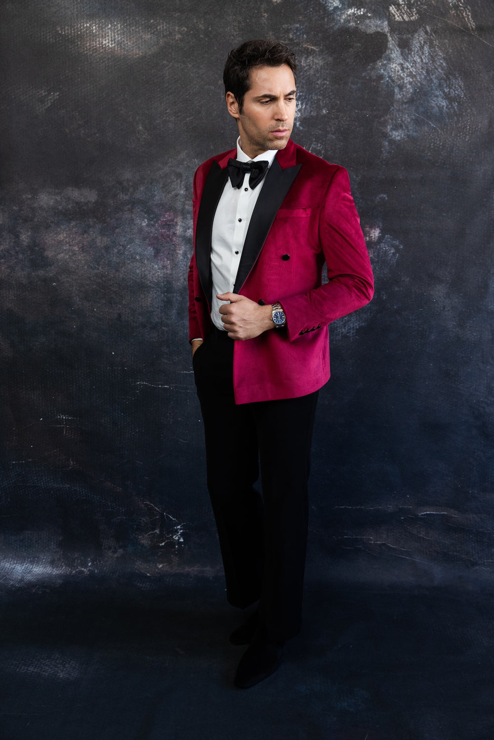 Deep Red Velvet Tuxedo