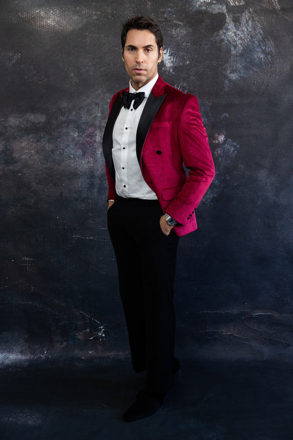 Deep Red Velvet Tuxedo