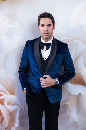 Navy Blue Velvet Tuxedo