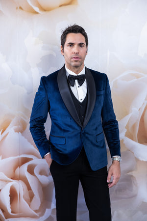 Navy Blue Velvet Tuxedo