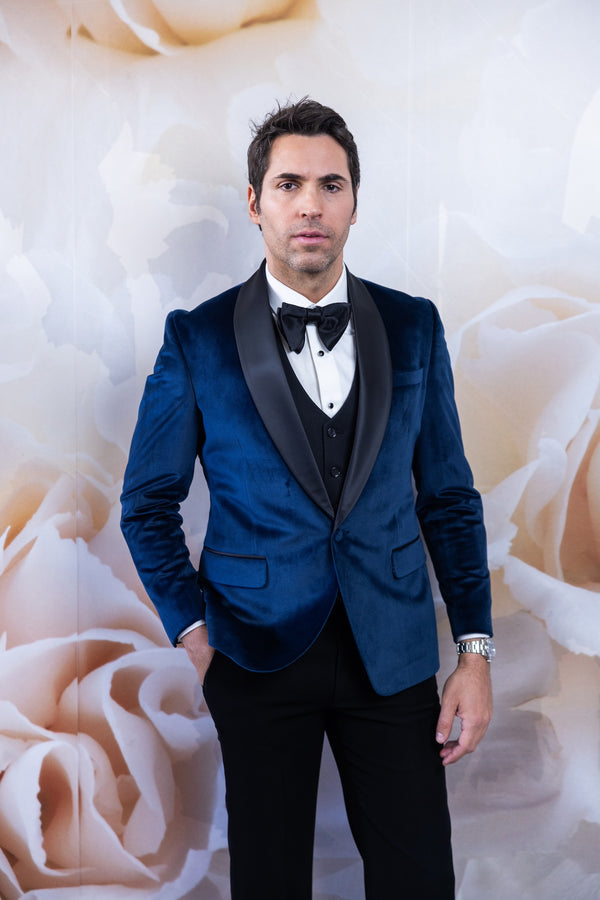 Navy Blue Velvet Tuxedo