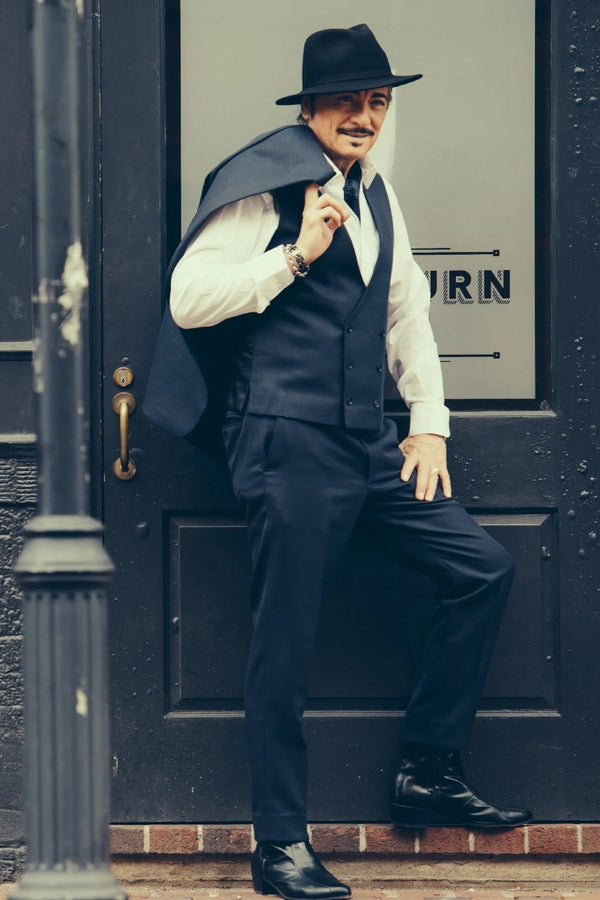 Navy Blue 3 Piece Tuxedo Suit