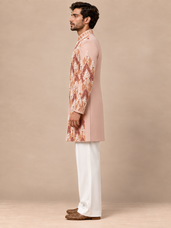 Peach Majesté Indowestern Set