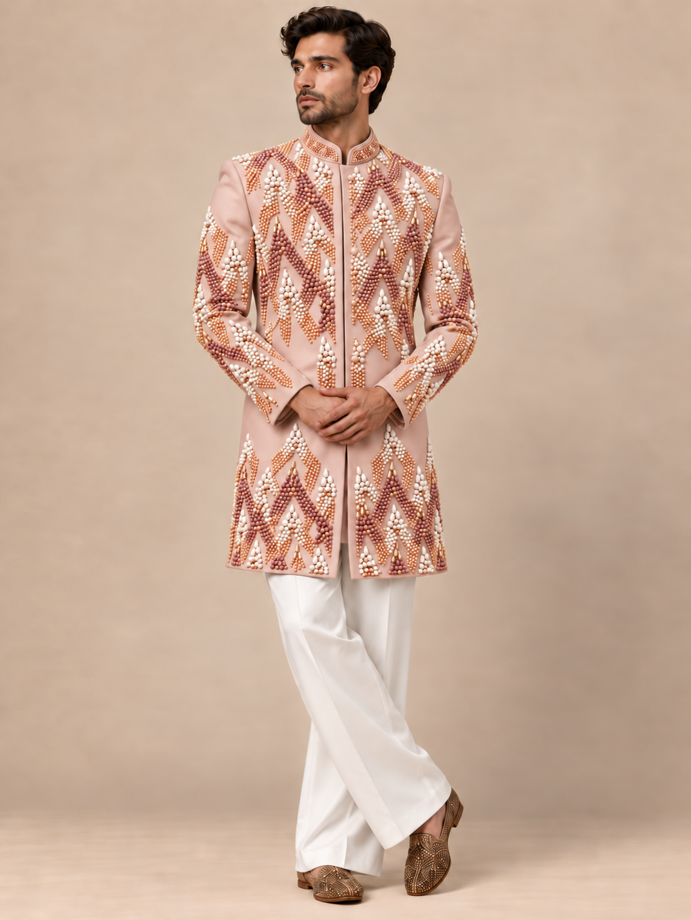 Peach Majesté Indowestern Set