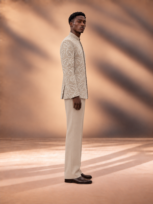 Ivory Current Indowestern Set