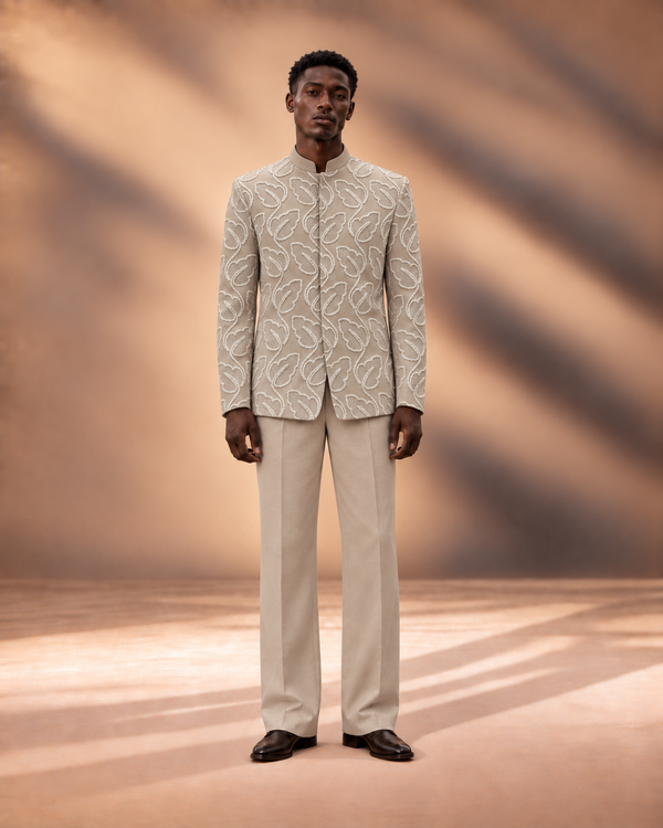 Ivory Current Indowestern Set