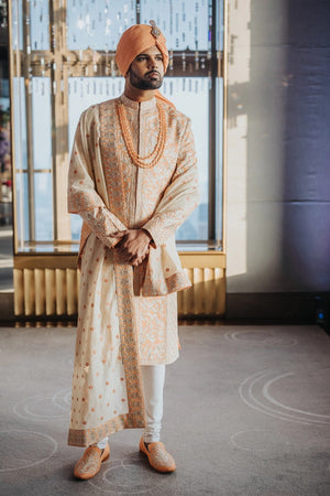 Coral Peach Majesty Sherwani