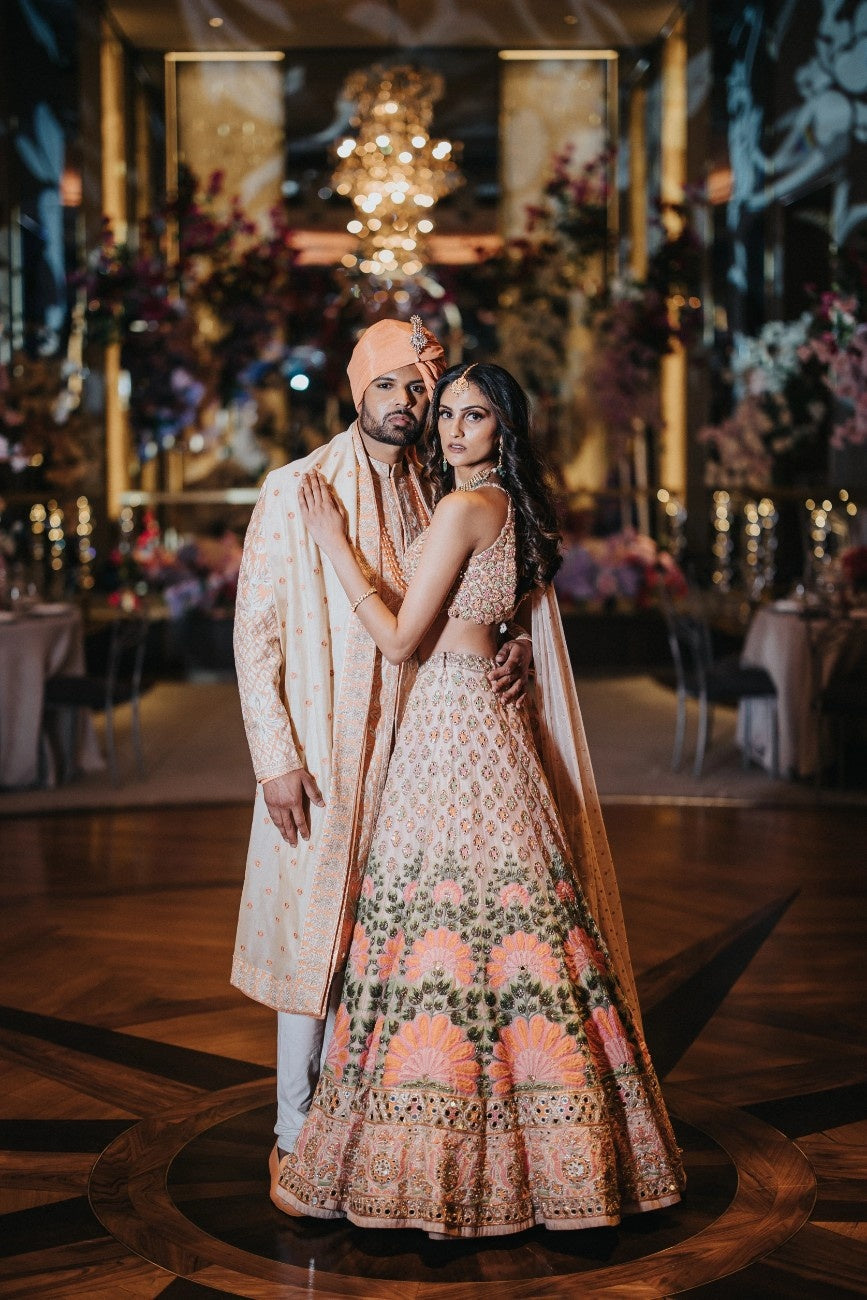 Coral Peach Majesty Sherwani