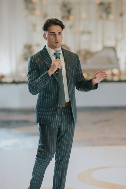 GREEN PINSTRIPE SUIT