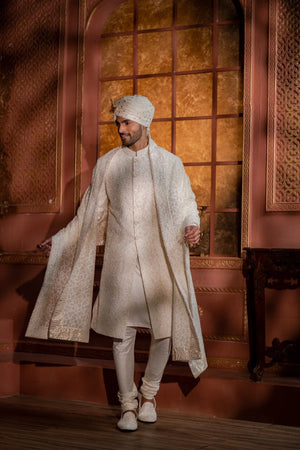 Ivory Vintage Rose Sherwani