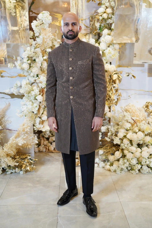 Antique Gold Achkan Sherwani