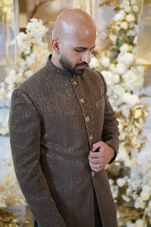 Antique Gold Achkan Sherwani