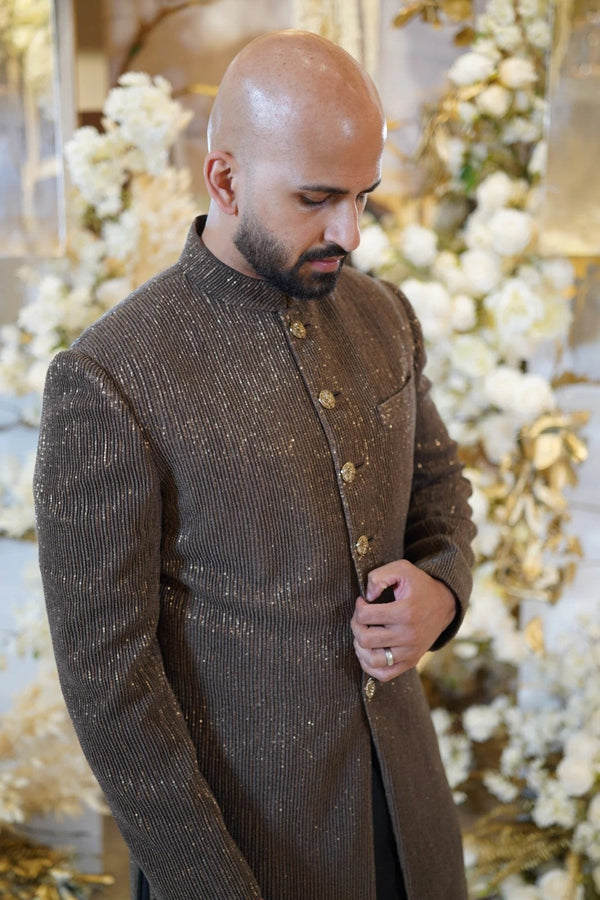 Antique Gold Achkan Sherwani