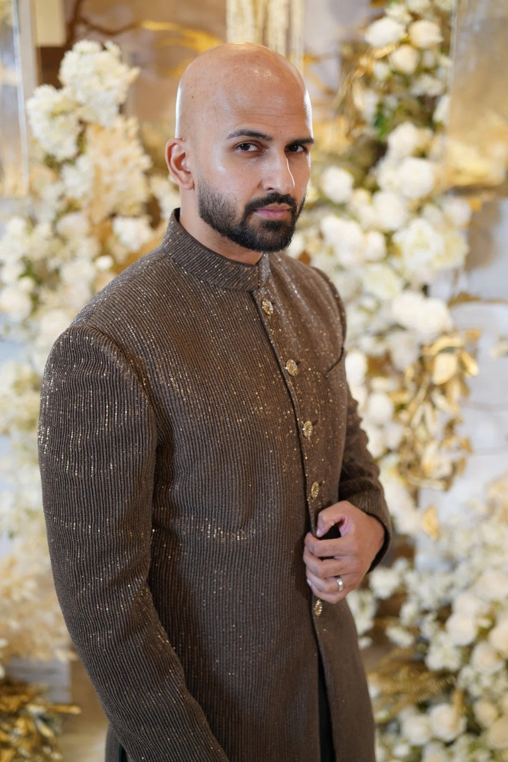 Antique Gold Achkan Sherwani