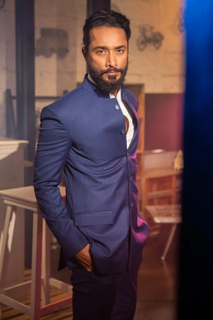 Navy Blue Jodhpuri Suit for Weddings