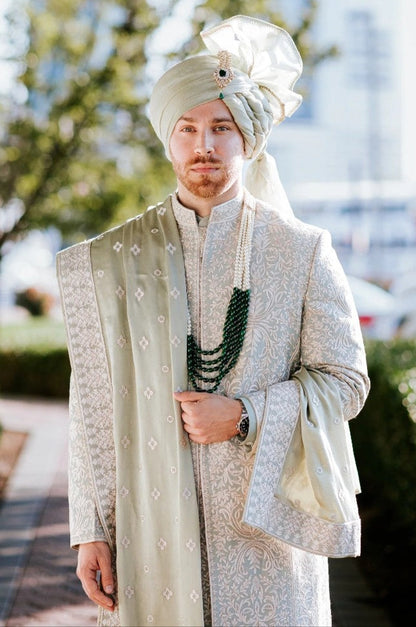 Sage Green Majesty Sherwani