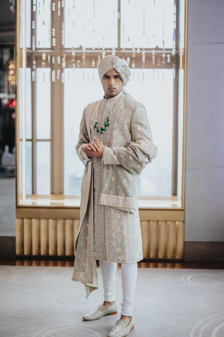 Sage Green Majesty Sherwani