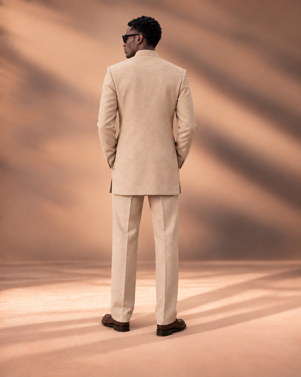 Sand Beadwork Indowestern Set back view